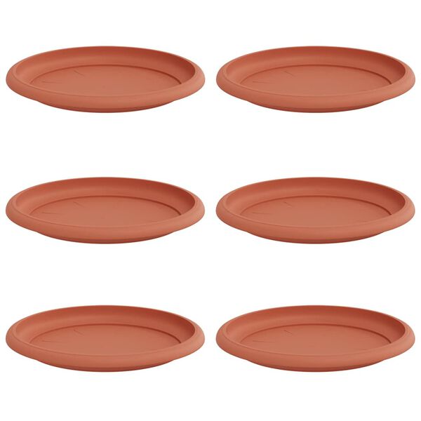vidaXL Rund Blomkruka 6 pcs Murgr&ouml;n &Oslash; 17,5 x 2 cm Plast