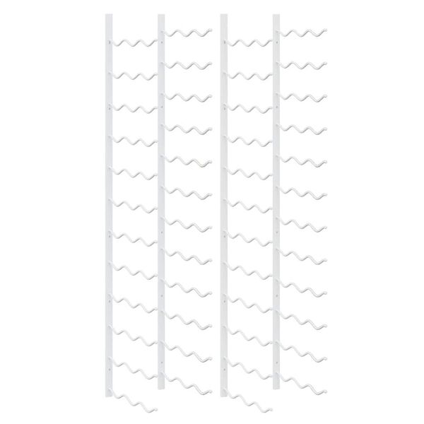 vidaXL V&auml;ggmonterat vinst&auml;ll f&ouml;r 36 flaskor 2 st vit j&auml;rn