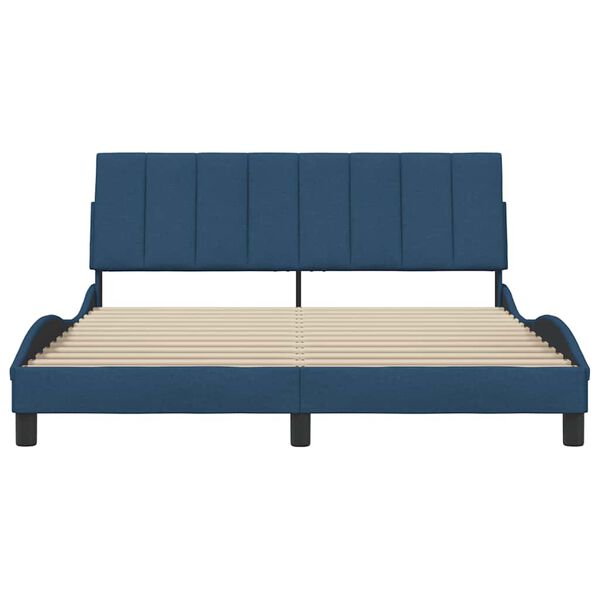 vidaXL Bed Frame without Mattress "Hanko" Blue 160x200 cm Fabric