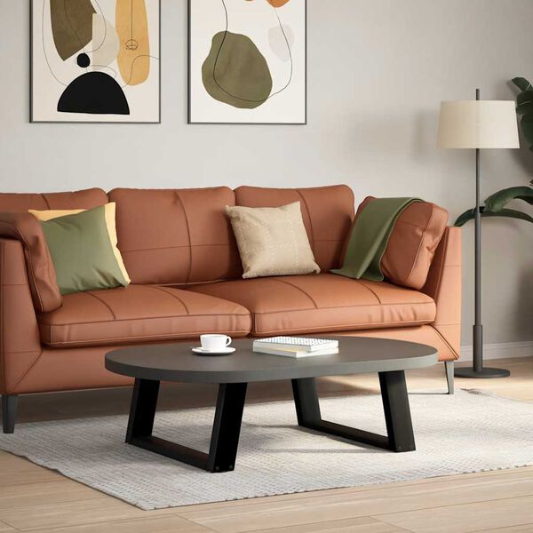 vidaXL Soffbordsben U-formade 2 st svarta 60x(30-31) cm stål