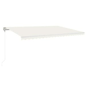 vidaXL Automatisk markis med vindsensor & LED 500x300 cm gr&auml;ddvit