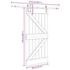 vidaXL Skjutdörr med beslag 80x210 cm massiv furu