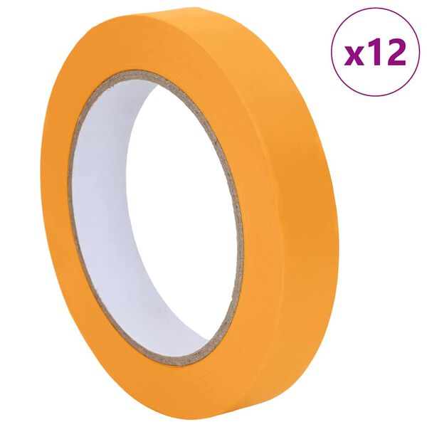 vidaXL M&aring;lartape 12 pcs Gul 19 mm x 50 m Papper