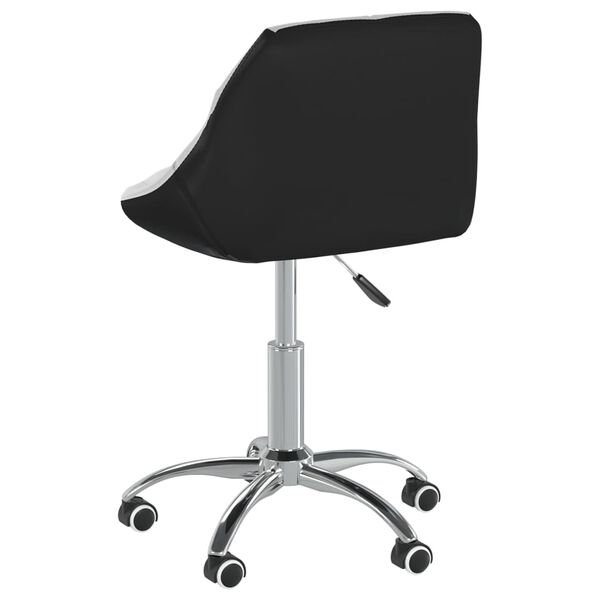 vidaXL Snurrbar matstol vit och svart konstl&auml;der