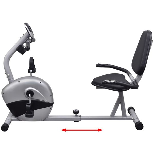 vidaXL Liggande motionscykel 3 kg magnetiskt sv&auml;nghjul puls