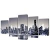Upps&auml;ttning v&auml;ggbonader p&aring; duk: New York Skyline 100 x 50 cm