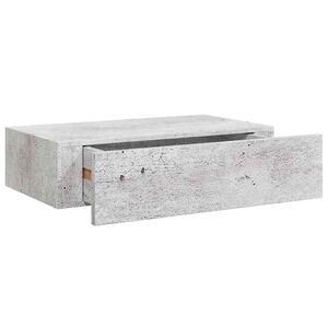 vidaXL V&auml;ggmonterad l&aring;da betonggr&aring; 40x23,5x10 cm MDF