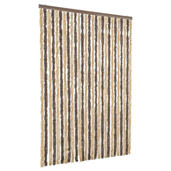 vidaXL Insektsgardin m&ouml;rkbrun och beige 118x220 cm chenille