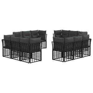 vidaXL Utomhussoffset Svart Polyester