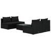vidaXL Loungegrupp med dynor 5 delar konstrotting svart