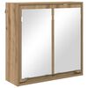 vidaXL Badrumsspegelsk&aring;p Artisan Ek 60 x 20 x 60 cm Konstruerat tr&auml;