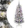 vidaXL Plast Hingad Julgran 150 LED-lampor Gr&ouml;n och Vit 150 cm