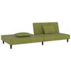 vidaXL B&auml;ddsoffa 2-sits med tv&aring; kuddar ljusgr&ouml;n sammet