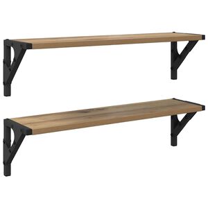 vidaXL V&auml;gg hyllor 2 pcs Artisan Ek 60 x 15 x 15,5 cm Konstruerat tr&auml;