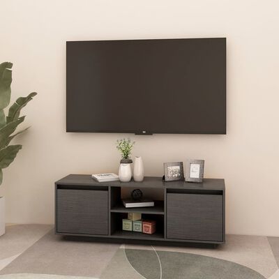 vidaXL TV-bänk grå 110x30x40 cm massiv furu