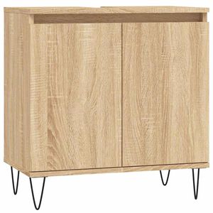 vidaXL Badrumssk&aring;p sonoma-ek 58x33x60 cm konstruerat tr&auml;