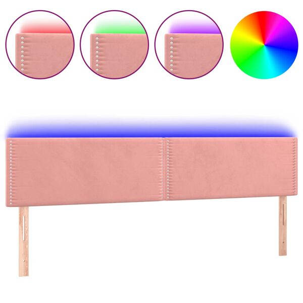 vidaXL S&auml;nggavel LED rosa 180x5x78/88 cm sammet