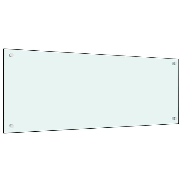 vidaXL St&auml;nkskydd vit 100x40 cm h&auml;rdat glas