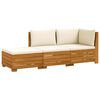 vidaXL Utomhussoffset med kudde 3 Stycke Brun Massivt Akaciatr&auml;