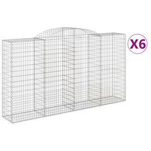 vidaXL Gabioner b&aring;gformade 6 st 300x50x160/180 cm galvaniserat j&auml;rn