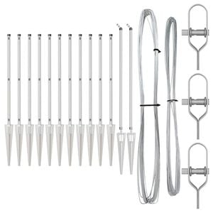vidaXL Markspikstolpe 13 st Silver Pulverlackerat st&aring;l