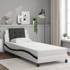 vidaXL Bed Frame with LED without Mattress "Zadar" White and Black 80x200 cm