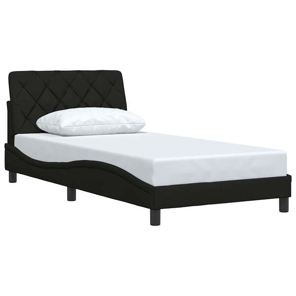 vidaXL Bed Frame without Mattress Black 100x200 cm Fabric