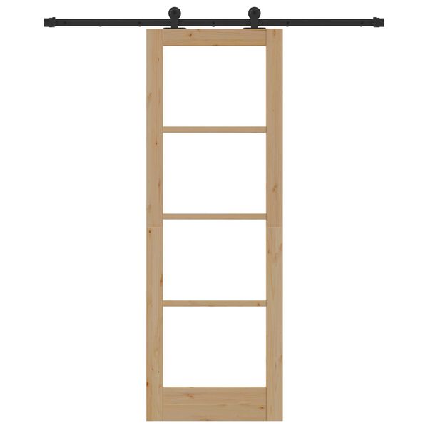 vidaXL Skjutdörr ORKDAL Naturlig och svart 73,5 x 211 cm