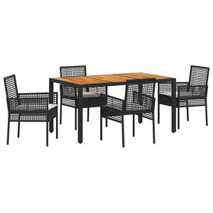 vidaXL Tr&auml;dg&aring;rdsm&ouml;belset 5 pcs Svart konstrotting