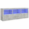 vidaXL Sk&auml;nk med LED-belysning betonggr&aring; 181,5x37x67 cm