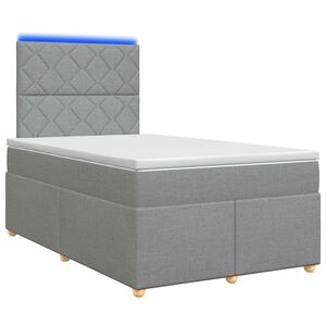 vidaXL Kontinentals&auml;ng med madrass Ljusgr&aring; 120 x 200 cm Tyg