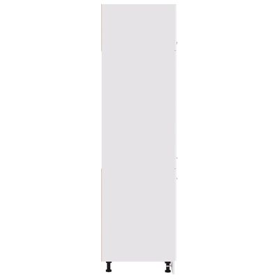 vidaXL Skåp för kylskåp vit högglans 60x57x207 cm konstruerat trä