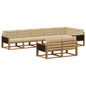 vidaXL Utomhussoffset 8 st Naturlig och Beige