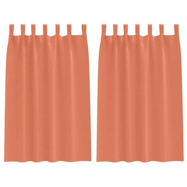 vidaXL M&ouml;rkl&auml;ggningsgardiner med Ringar 2 pcs Terracotta 175 x 140 cm