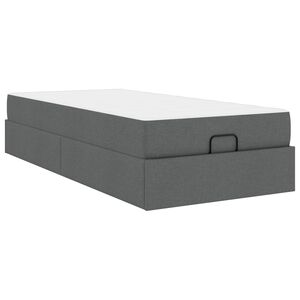 vidaXL S&auml;ngram med madrass 2 pcs D&auml;mpad Gr&aring; tyg