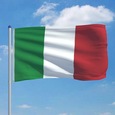 vidaXL Italiens flagga och flaggstång i aluminium 6 m