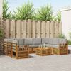 vidaXL Soffgrupper 10 pcs Naturlig och Ljus Gr&aring; Massivt Akaciatr&auml;