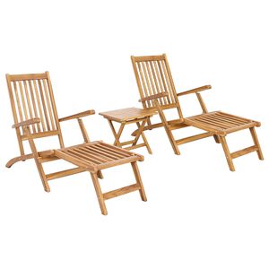 vidaXL F&auml;llstol med bord 2 st Naturlig Massivt teaktr&auml;