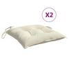 vidaXL Stolsdynor 2 st gr&auml;ddvit 40x40x7 cm oxfordtyg