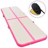 vidaXL Uppbl&aring;sbar gymnastikmatta med pump 600x100x10 cm PVC rosa