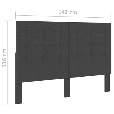 vidaXL Sänggavel mörkgrå tyg tuftad 140x200 cm