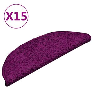 vidaXL Trappmattor 15 st 56x17x3 cm rosa halvrunda