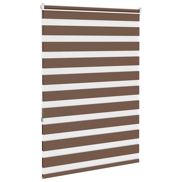 vidaXL Rullgardin zebra brun 105x150 cm tyg bredd 100,9 cm polyester