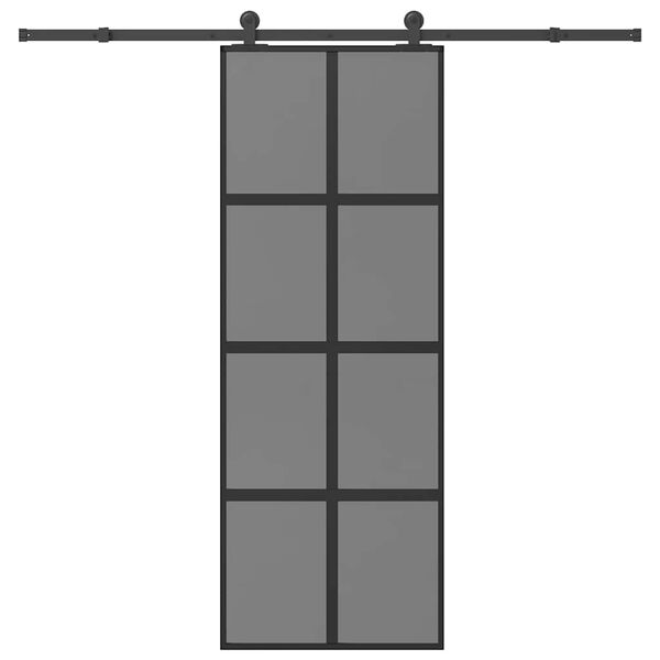 vidaXL Skjutd&ouml;rr med beslagset h&auml;rdat glas och aluminium 76x205 cm