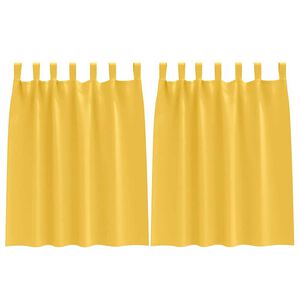vidaXL M&ouml;rkl&auml;ggningsgardiner med Ringar 2 pcs Senapsgul 140 x 140 cm