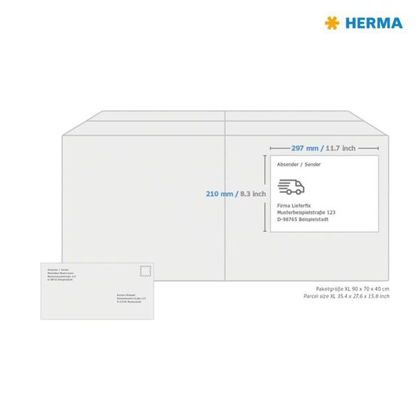 HERMA Utomhusetiketter v&auml;derbest&auml;ndiga A4 210x297 mm 50 ark vit
