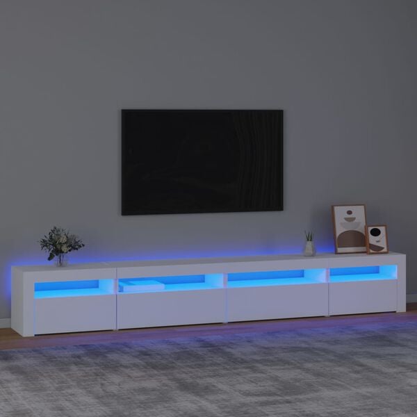 vidaXL Tv-bänk med LED-belysning vit 270x35x40 cm