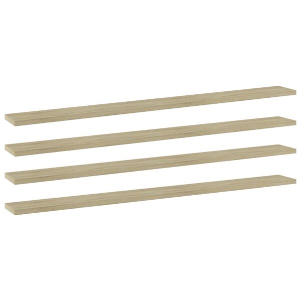 vidaXL Hyllplan 4 st sonoma-ek 100x10x1,5 cm konstruerat tr&auml;