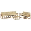 vidaXL Utomhussoffset med kudde 8 pcs Vit och Beige