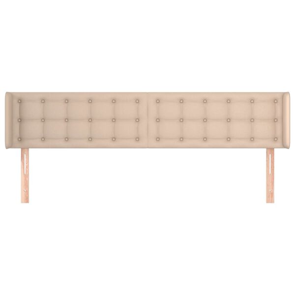 vidaXL S&auml;nggavel med kanter cappuccino 183x16x78/88 cm konstl&auml;der